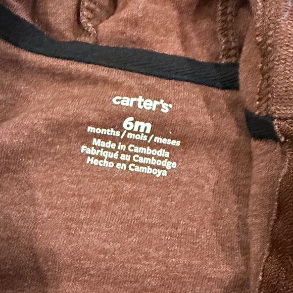 Carter's Dark Brown Hooded Baby One-Piece with Rhino Print - Picture 2 of 2